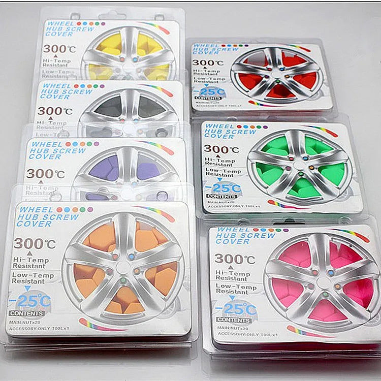 20Pcs/set Silicone Car Tyre Wheel Hub Covers Protection Caps 19/21mm Wheel Nuts Wheel Hub Screw Protector Dust Proof Bolt Cover CM World