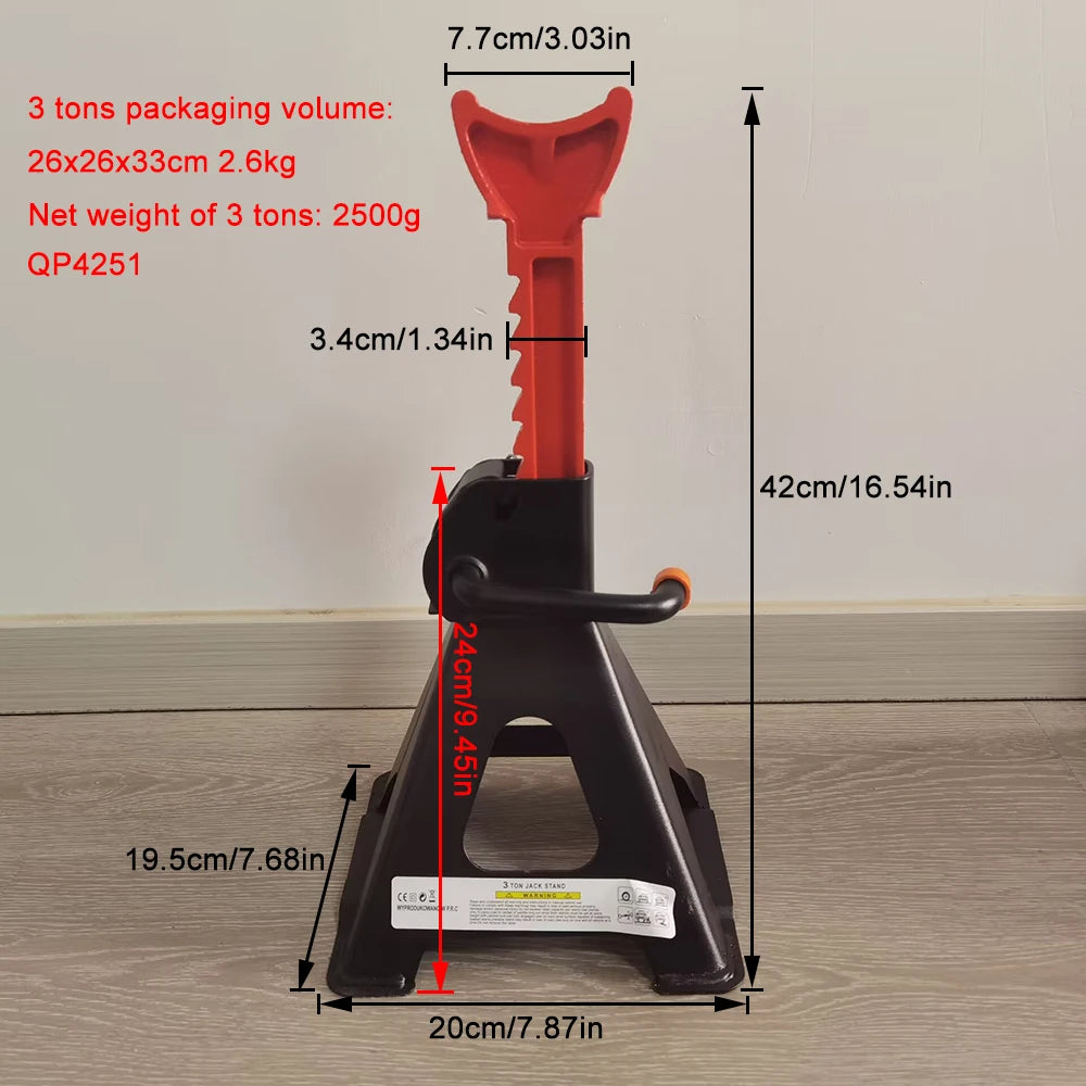 Jack Stands 6 Ton 6000 lbs Capacity Car Jack Stands Double Locking Adjustable Height for lifting SU Pickup Truck CM World