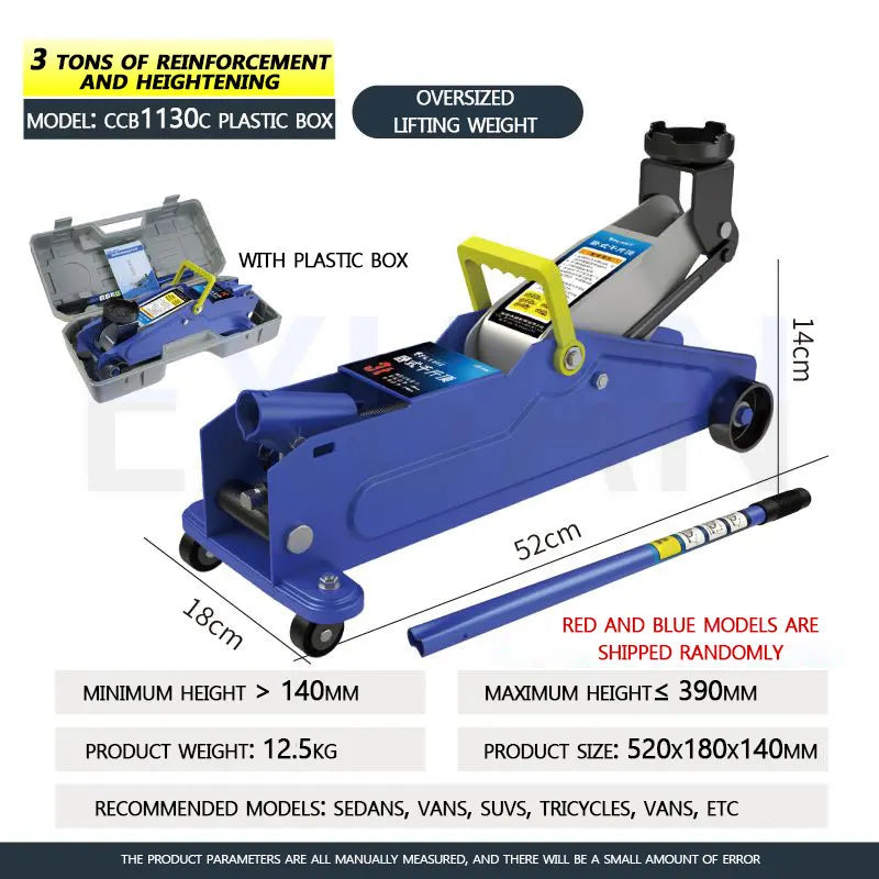 Auto Repair Shop Small Car Truck Tire Changing Tool Car Lifting Jack 2T/2.5T/3T Horizontal Hydraulic Lifting Jack 4S Shop Lifter