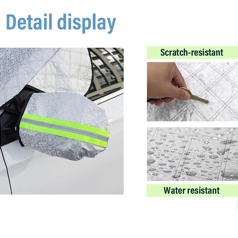 Windshield Cover for Ice and Snow, for Snow, Ice, UV, Mirror Protector, Windproof Sunshade Cover for Cars, Common to Most Cars Car Mobile World