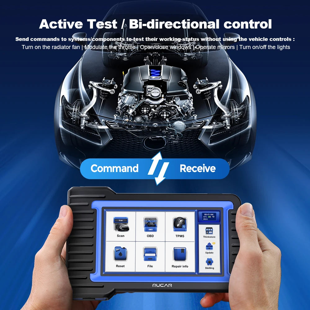 MUCAR VO7S/VO7 Car Diagnostic Tools Full System Diagnosis 28 Reset ECU Coding&Bi-directional Automotive Obd2 Scanner Free Update