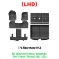 for Chevrolet Tahoe / Suburban / GMC Yukon 7Seats 2021-2025 TPE Car Floor Mats Waterproof Non-Slip Easy Clean Accessories