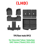 for Chevrolet Tahoe / Suburban / GMC Yukon 7Seats 2021-2025 TPE Car Floor Mats Waterproof Non-Slip Easy Clean Accessories