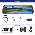 E-ACE 2K Car DVR WIFI GPS Stream Media Mirror Optional 1080P Car Video Camera Night Vision Loop Recording 24H Parking Black Box Car Mobile World