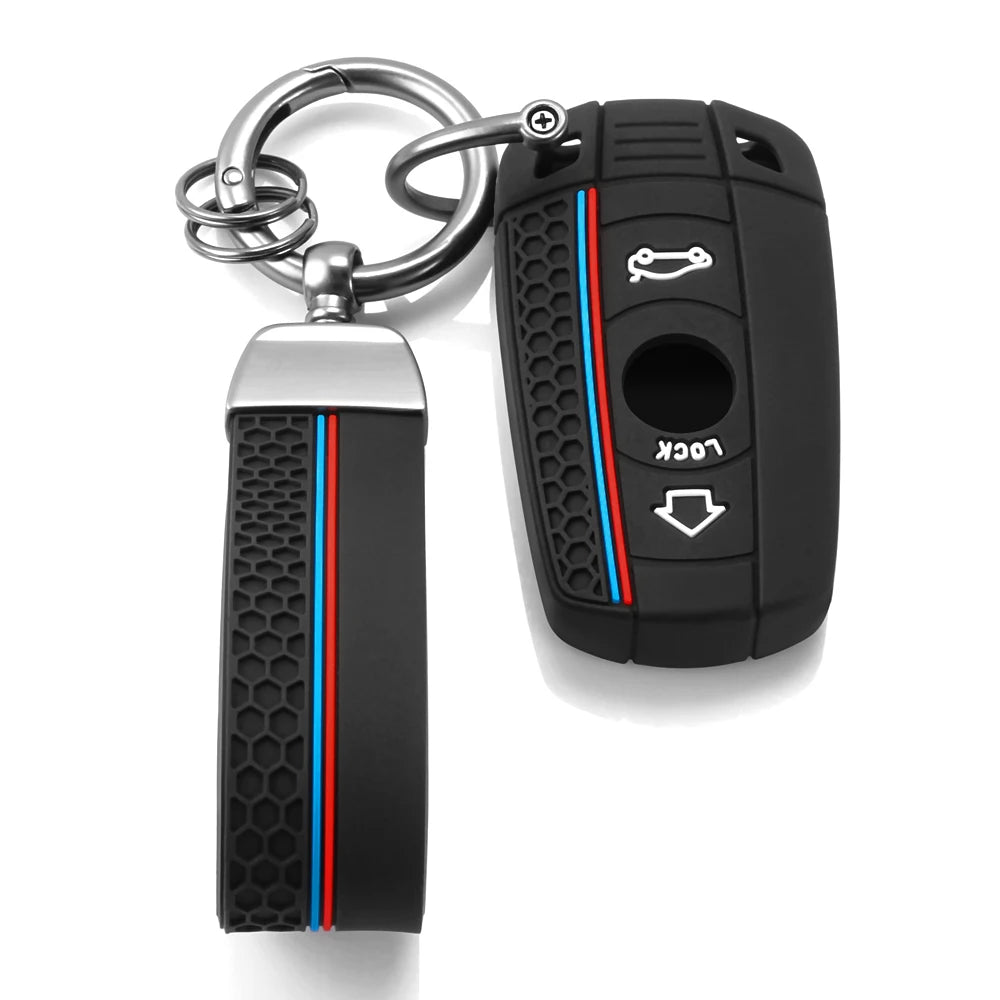 Silicone Car Key Case Key Chain For BMW E60 E61 E70 E81 E87 E90 E91 E92 X1 X5 X3 1 3 5 6 Series Z4 Keychain Accessories CM World
