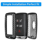 Key Fob Cover for Range Rover with Key chain Carbon Fiber Key Case for Land Rover Defender 10S HSE Sport Dsicovery HSE Velar CM World
