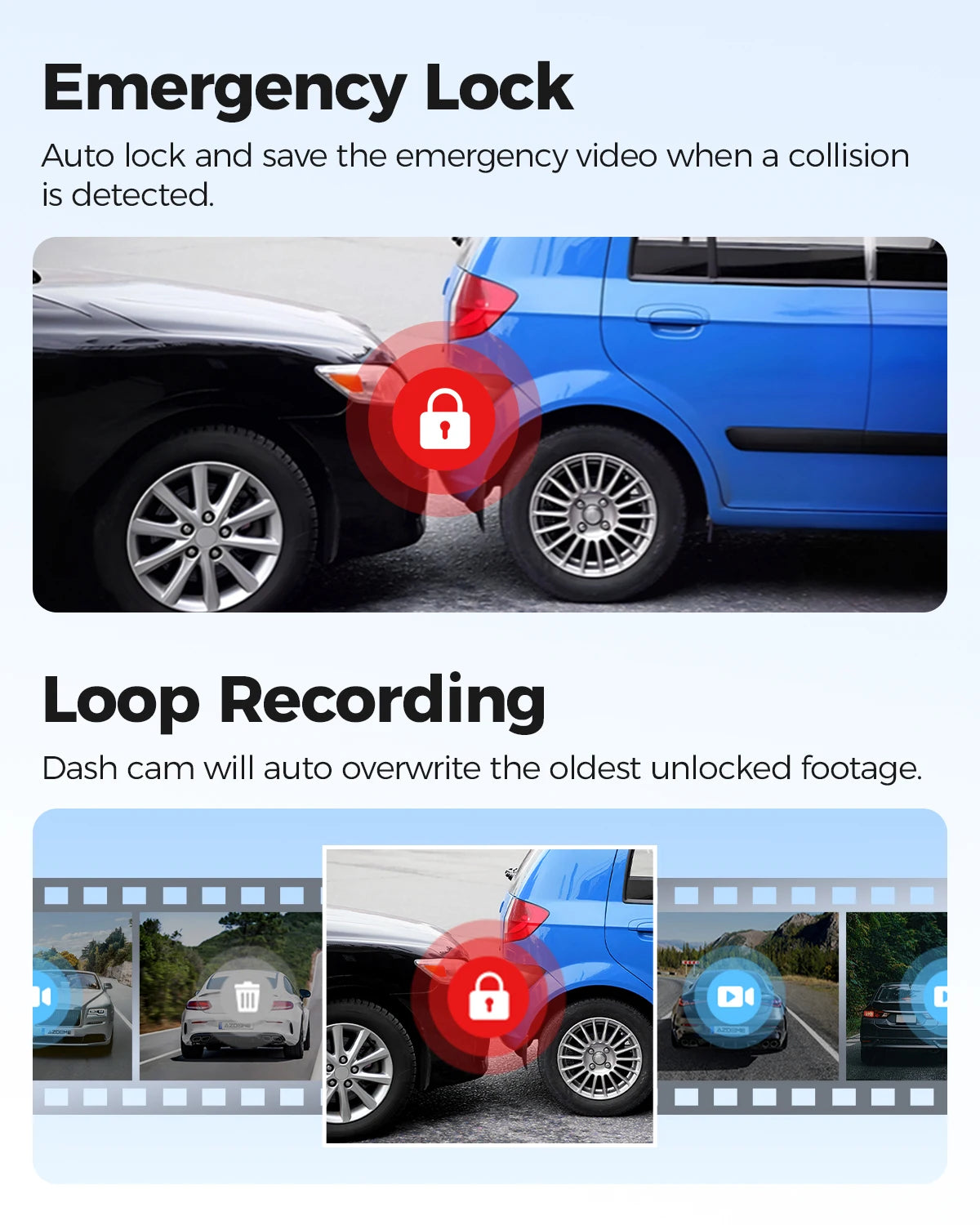 AZDOME M300S Dash Cam 4K+1080P Car Rear Camera Dash Cam 800MP Lens Built-in GPS WIFI Car DVR Voice Control Night Vision 후방카메 Car Mobile World