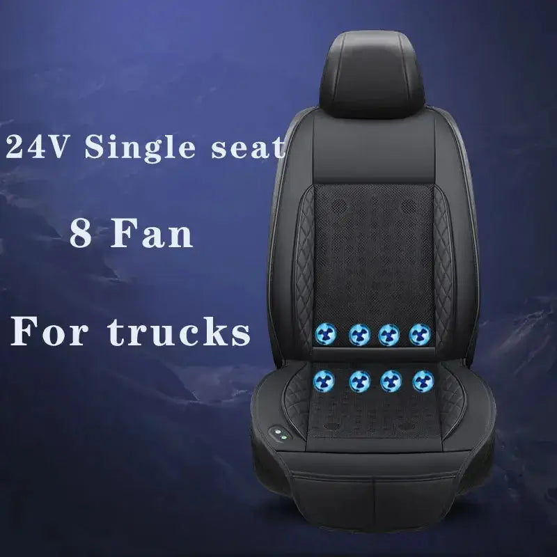 DC12/24V Car Summer Cool Air Seat Cushion Quick Blow Ventilation Refrigerated Seat Cover With Massagers Pat Mat Car Mobile World
