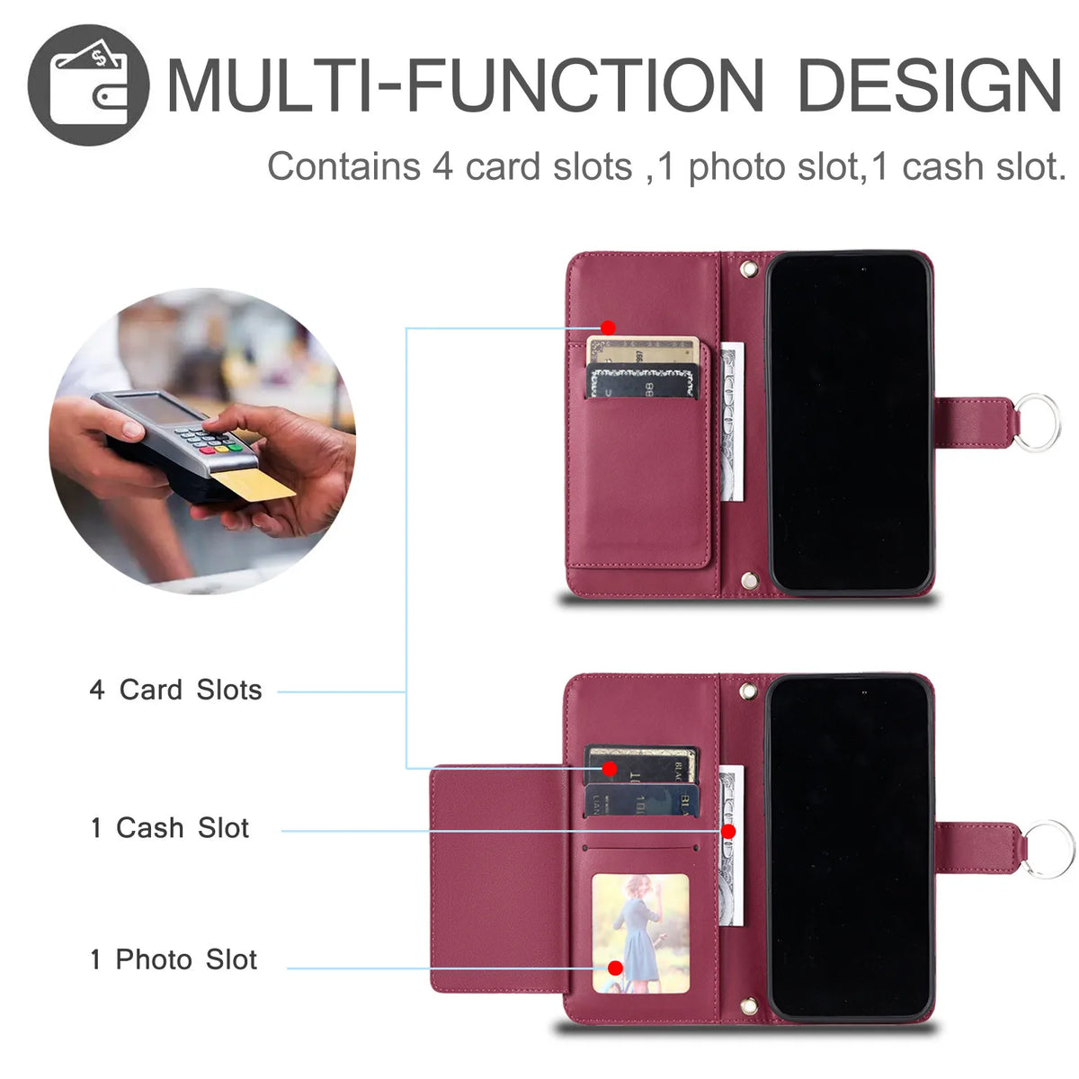 Luxury Leather Flip Phone Case For iPhone Air 17 18 16 15 Plus 14 13 Pro Max 11 12 Pro XR X XS Max Wallet Bracket Protect Cover