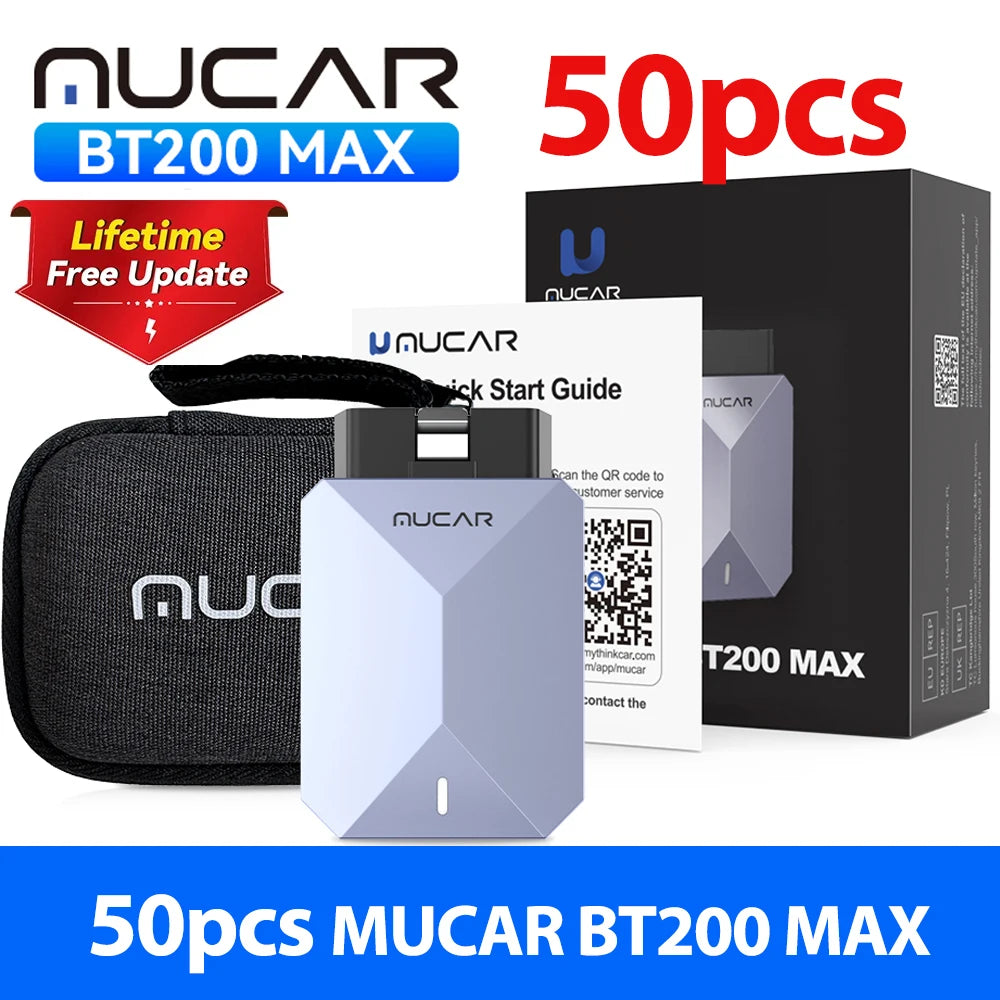 Lifetime Free Update MUCAR BT200 Max OBD2 Scanner CAN FD Bi-Directional Control All System Diagnostic Tool 15 Reset for All Cars Car Mobile World