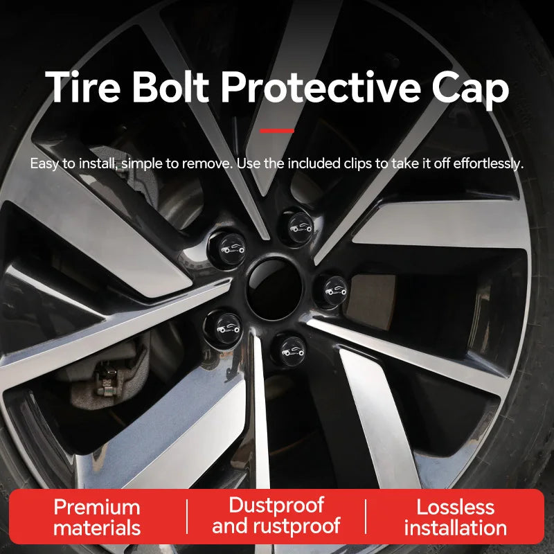 For Skoda 20Pcs Black Car Wheel Caps Bolts Automotive Wheel Hub Nut Protective Cap Rust Proof Waterproof Cap Tire Nut Caps CM World