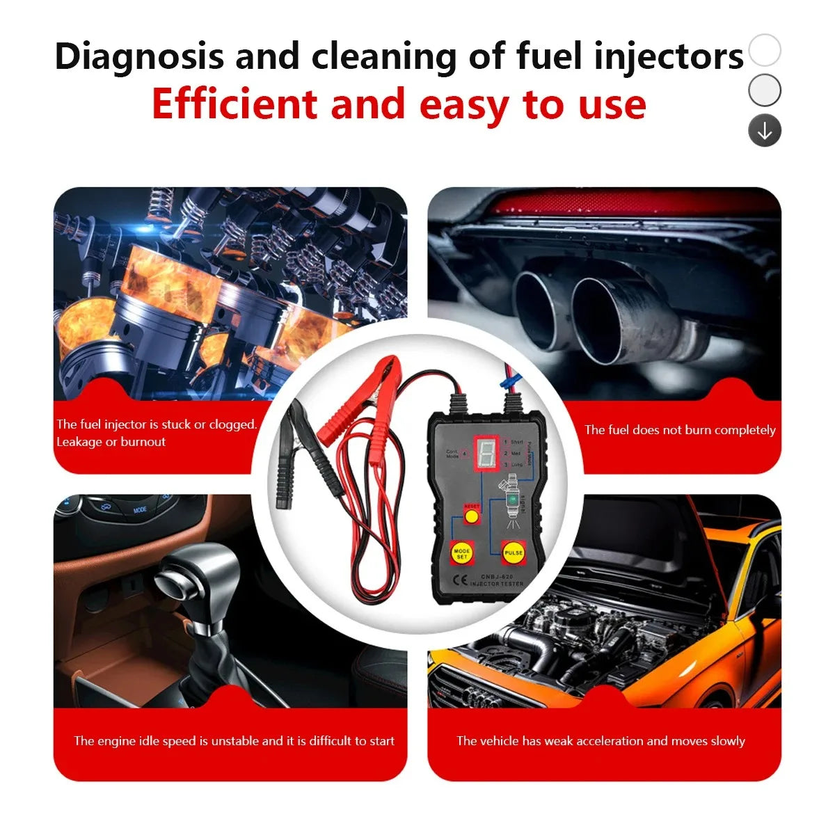 Newest Fuel System Scan Tool Automotive Cleaning Tool Kit Injector Flush Cleaner Car Fuel Injector Tester Portable 4 Pluse Mode CM World