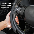 SEAMETAL Car Steering Wheel Cover Nappa Leather Snap-On Clip Installation With Return Mark Non-slip Steering Wheel Protector