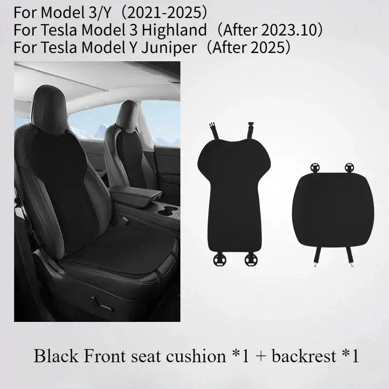 Ice Silk Seat Cushion for Tesla Model 3 Y Juniper 2025 Breathable Mat Seat Cover Cushion Replacement Pad Summer Car Accessories Car Mobile World
