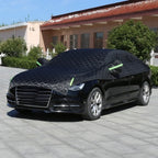 Thickened Auto Half Car Cover Hail Proof Sunshade Anti‑Snow Frost Dust Car Hood Protector for Sedan SUV Vehicles