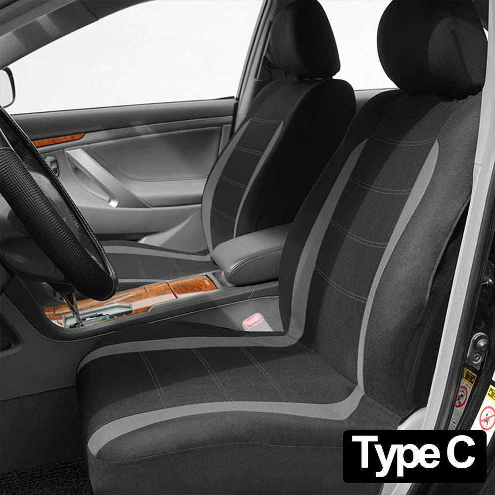 AUTO PLUS Sports Universal Polyester Car Seat Cover Set Fit Most Car Plain Fabric Bicolor Stylish Car Accessories Seat Protector CM World