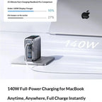 Anker 140w Gan Charger Pd 100w Multi Port Digital Display Ai Temperature Control Fast Charging For Macbook Laptop Phone Tablet Car Mobile World