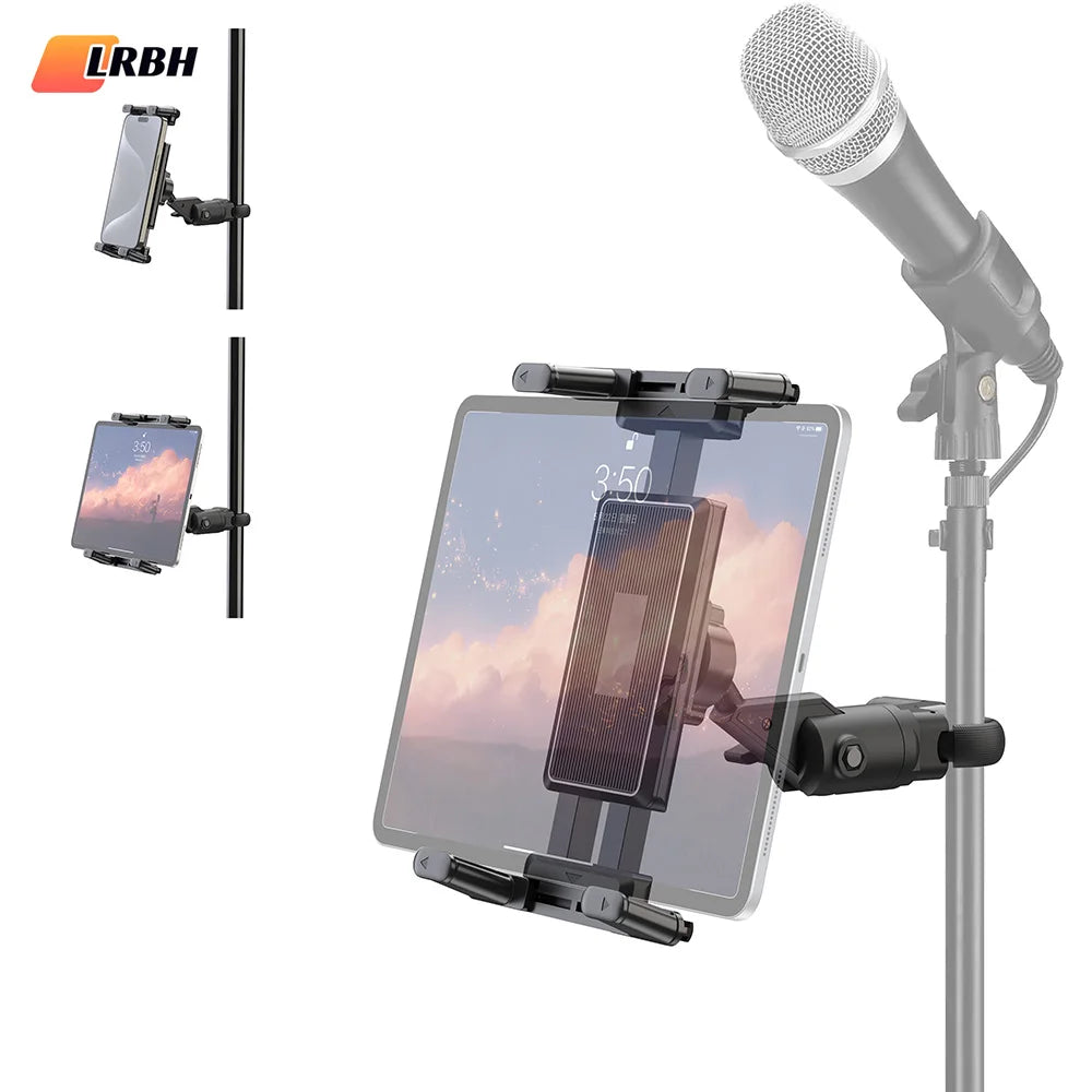 Microphone Music Stand Tablet Holder for iPad and Smartphone for Shee Music Fits Devices from Screen Size 4.7 to 12.9 Inches CM World