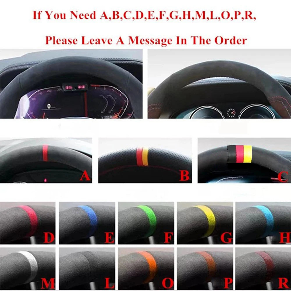 Customized Car Steering Wheel Cover Braid For Volkswagen VW Golf 6 GTI MK6 VW Jetta GLI Golf R20 Tiguan R-Line CM World