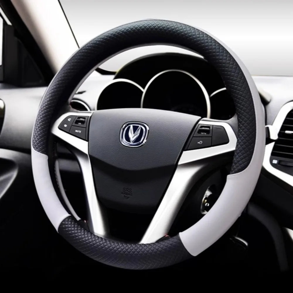 Durable Anti-Slip Car Steering Wheel Cover Microfiber Leather Steering Wheel Cover Universal Fit for Car, Truck, SUV, Van38cm CM World