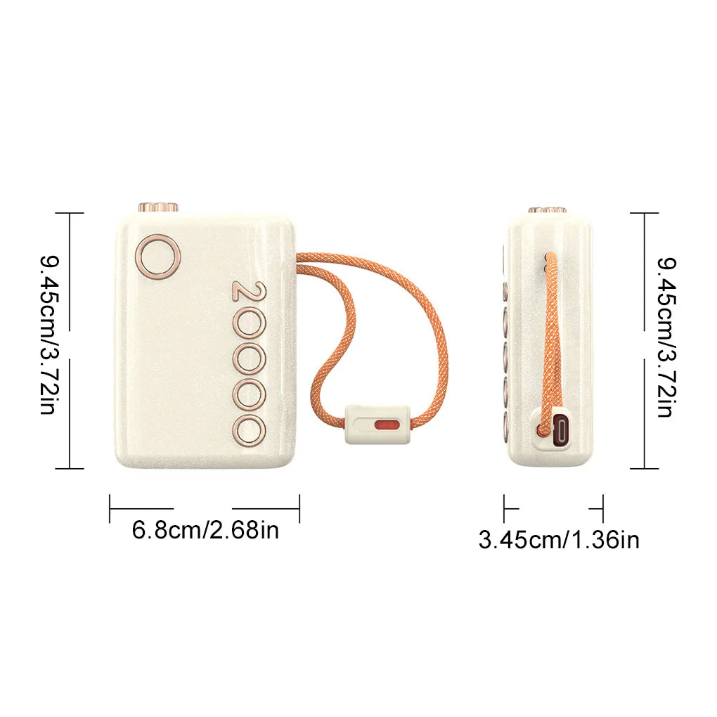 20000mAh Portable Charger with Built-in Cables, Fast Charging & Digital Display for iPhone Samsung, CCC Certified Power Bank