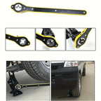 Car Wheel Hand Crank Ratchet Wrenches Garage Tire Wheel Handle Phillips Wrench Car Labor-Saving Jack Tire Repair Tool Universal CM World