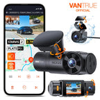 Vantrue N4S DashCam 3 Channel WiFi STARVIS 2 2.7K+1440P+1440 Waterproof Rear Camera HDR IR Night Vision GPS 24h Packing Mode Car Mobile World