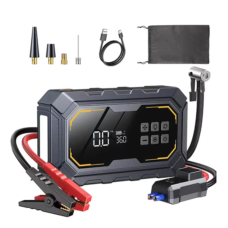 Vyvylabs 12v Car Jump Starter Power with Air Compressor 6000mAh Bank Portable Wireless Air Pump Auto Emergency Booster Starter