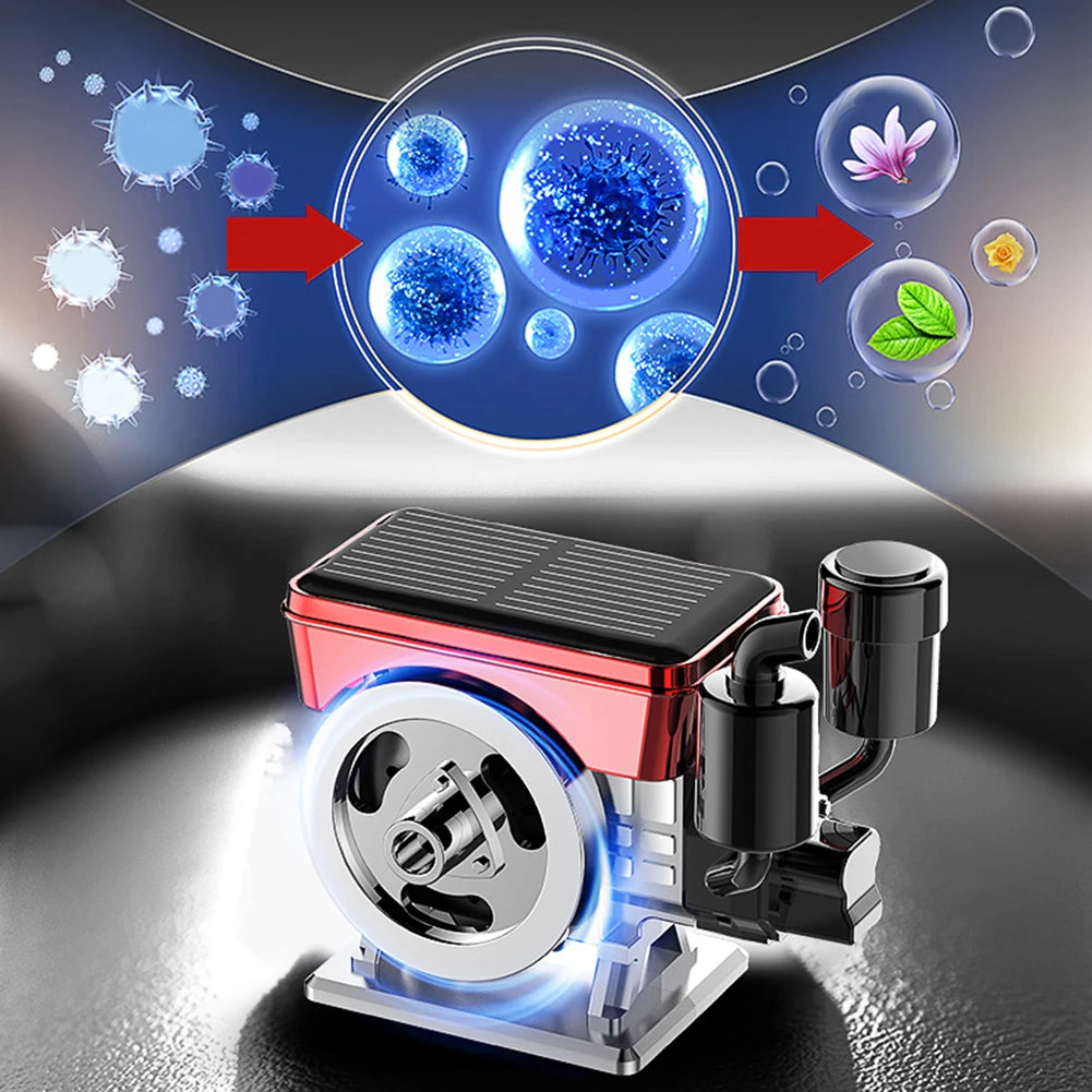Portable Car Air Purifier Perfume Aromatherapy Diffuser Solar Powered Rotating Car Purifier Car Interior Accessories Car Mobile World