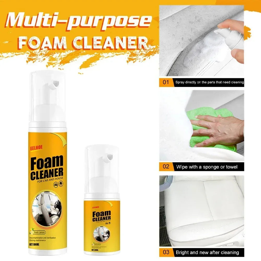 Multifunctional Foam Cleaner Car Interior Stain Removal and Cleaning Leather Seat Foam Cleaner Spray Foam Maintenance Wash Car
