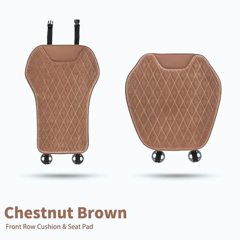 2Pcs Universal Fit Car Seat Mats Flannel Coverage Back Seat Supports Pad Protector Covers Non-Slip Cushion Interior Accessories CM World