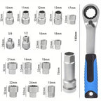 17 PCS Core Ratchet Socket Wrench KitSocket Set Car Repair Tool Ratchet Torque Wrench Combo Auto Repairing Tool Set