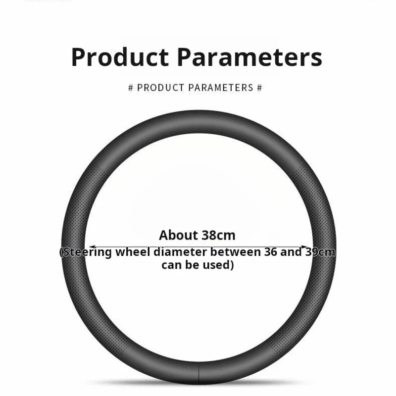 Car Non-Slip Steering Wheel Cover, Nappa Texture, Fits 37-38cm Steering Wheels, Ultra-Thin, Anti-Slip, Universal for All Seasons