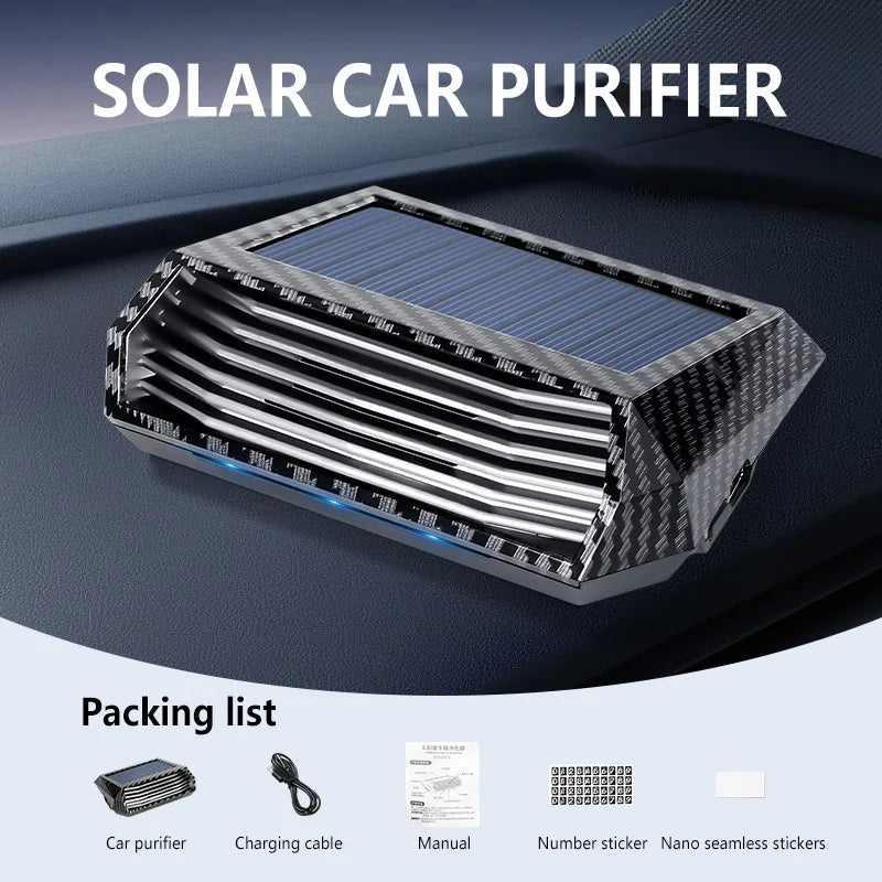 1pc Solar Purifier Automatic Operation Air Purifier With Vibration Sensor Can Significantly Improve The Air Inside The Car I Car Mobile World