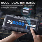 Topdon JS3000 3000A Jump Starter Power Bank 12V Car Starting Device 24000Mah Battery Jump Start for Booster For 9L Gas&7L Diesel