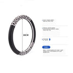 Leopard Printing Steering Wheel Cover Universal Leather Two Tone Car Interior Steering Covers Case 37-38CM Accessories CM World