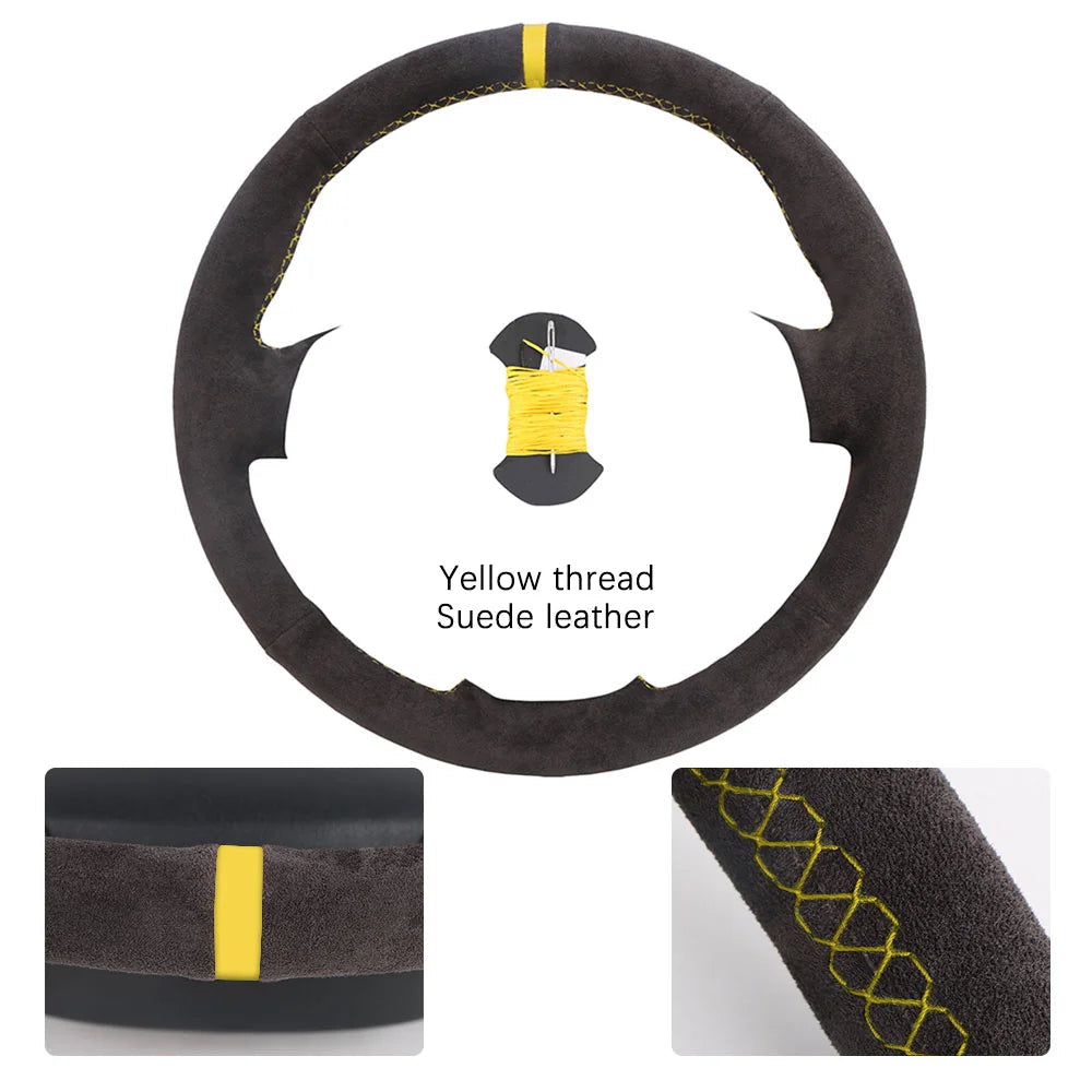 OEM Style For Suzuki Grand Vitara 2007 2008 2009 2010 2011 - 2013 Microfiber Leather Car Steering Wheel Cover Auto Accessories CM World