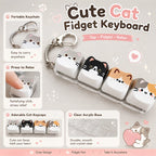 Cute Cat Dog Keycap Keychain 3d Printed Stress Relief Button Keyboard Bag Accessory Gift Kawaii Ins Decoration Ornament Supplies