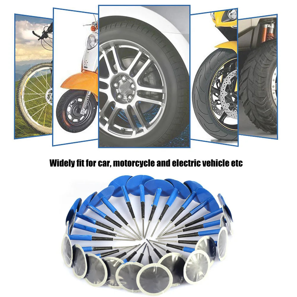 24Pcs Tire Puncture Patch Tubeless Patch Gum Car Motorcycle Universal Tubeless Tire Puncture Repair Mushroom Plug Patch Gum