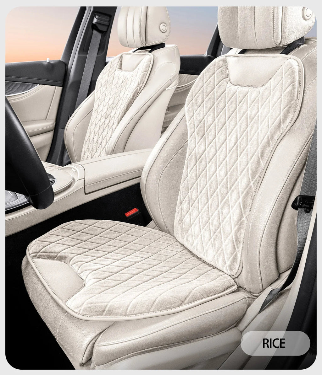 2Pcs Universal Fit Car Seat Mats Flannel Coverage Back Seat Supports Pad Protector Covers Non-Slip Cushion Interior Accessories CM World
