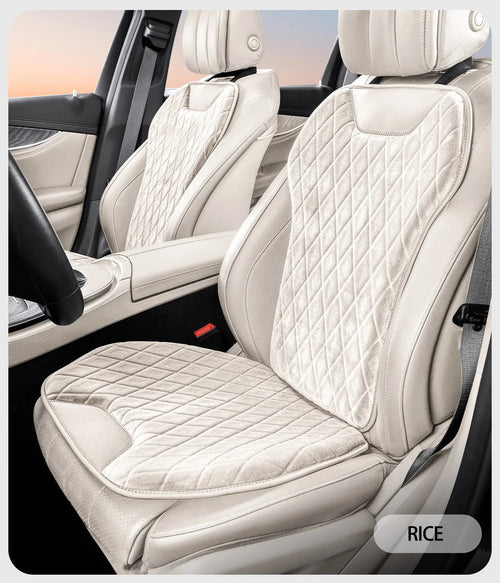 2Pcs Universal Fit Car Seat Mats Flannel Coverage Back Seat Supports Pad Protector Covers Non-Slip Cushion Interior Accessories CM World