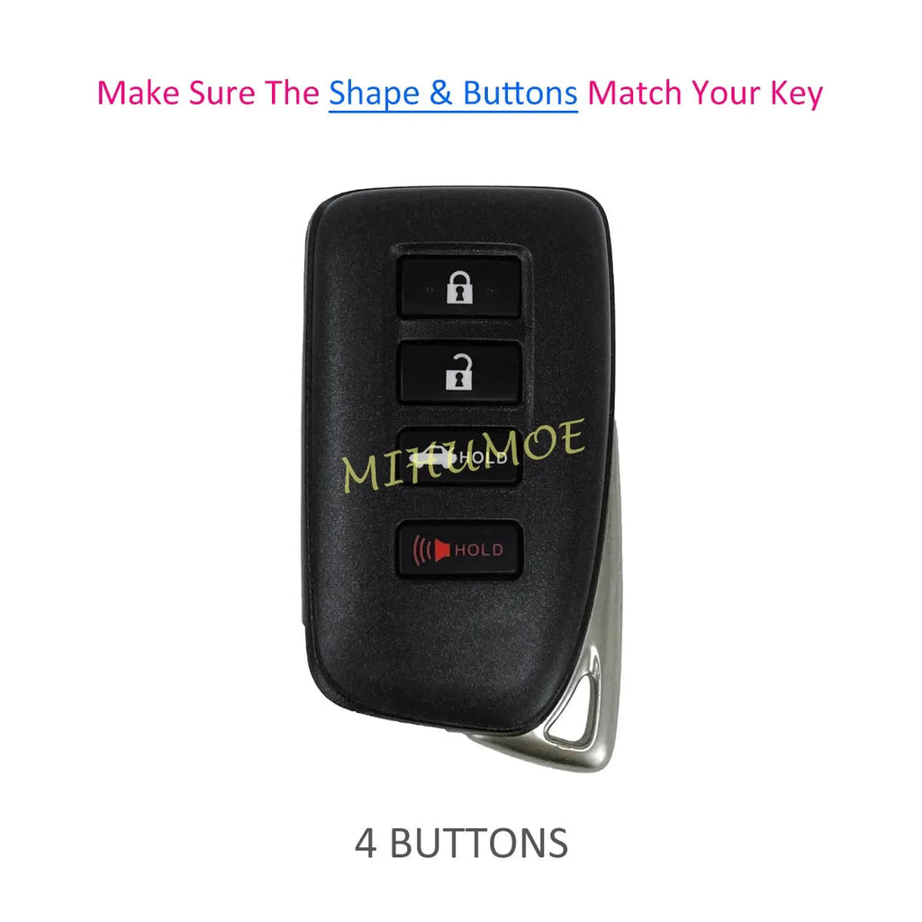 For Lexus 4 Buttons Silicone Car Remote Key Fob Case Cover Chain Shell Holder RX350 RC300 IS300 ES350 ES300h NX300h NX200t LX570 CM World