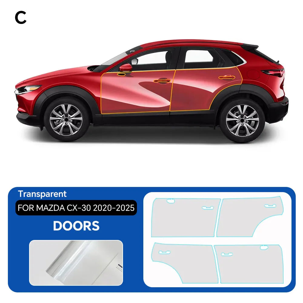For Mazda CX-30 2020-2025 Clear Paint Protection Vinyl Film Precut Full Car Anti-Scratch UV Protection Invisible Car Wrap Film Car Mobile World
