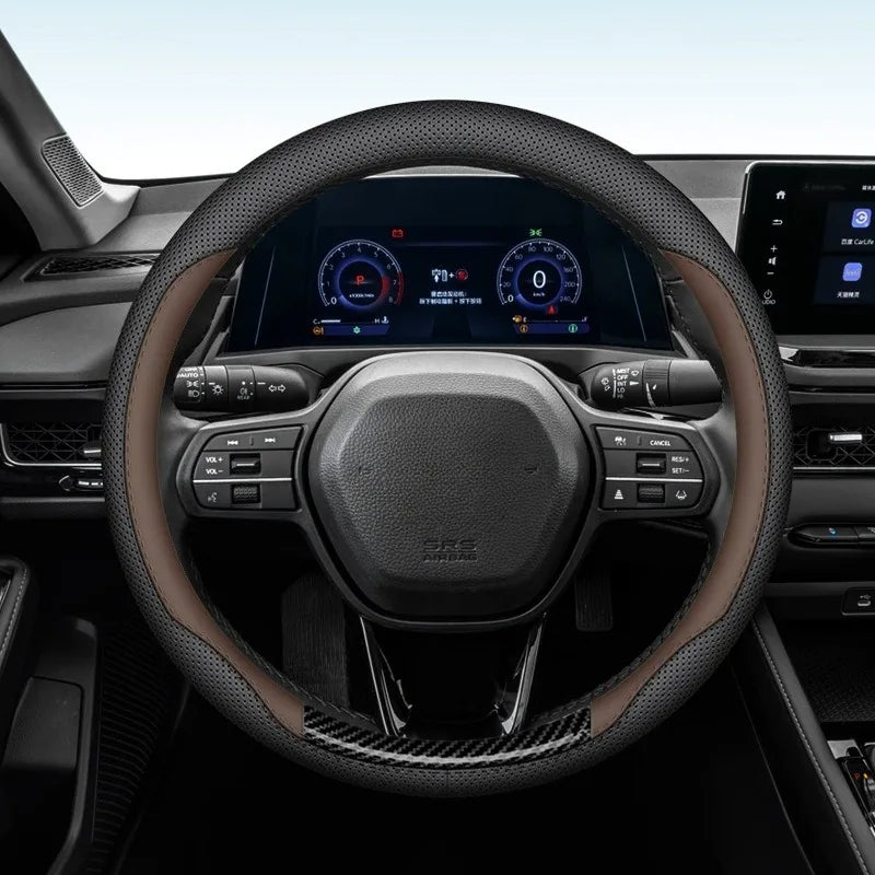 Universal Car Steering Wheel Cover Leather Steering Wheel Covers Car Interior Accessories 38cm O/D Type Non Slip Steering Covers