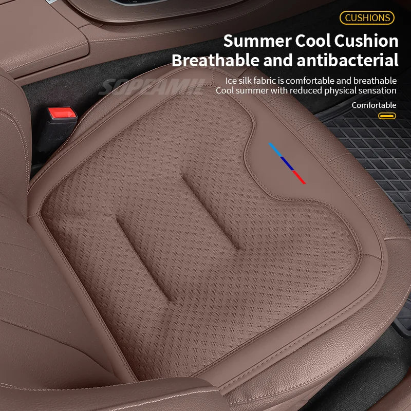 Car Seat Cushion Cover Ice Silk Seat Protector Pad For BMW M Power X3 X4 X5 X7 E36 E39 E46 E60 E65 E90 F10 F15 F20 F25 F30 G20