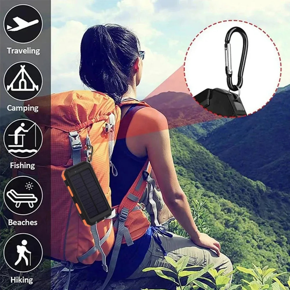 Lenovo Solar Power Bank 80000mAh Portable Charging Poverbank External Battery Charger Strong Light LDE Light for All Smartphones Car Mobile World