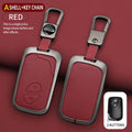 New zinc alloy leather key pouch, full-wrap smart car remote key protective case with keychain suitable for Lexus CT200H/RX270