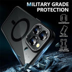 Clear Black Magnetic Case for iPhone 17 16 15 14 Pro Max Plus 13 12 Mini 11 with Screen Protector Lens Protector Mobile Cases Car Mobile World