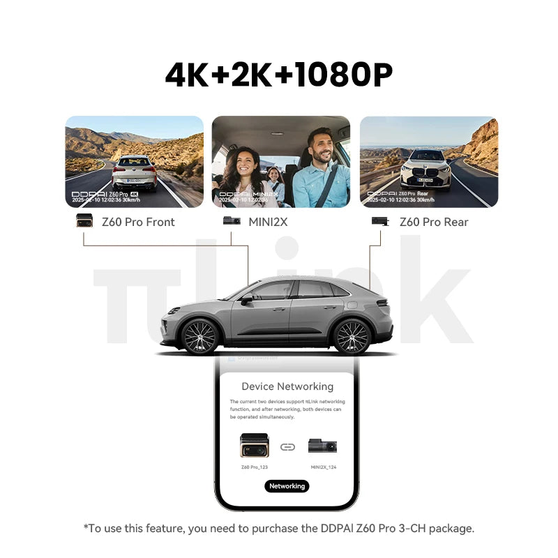 DDPAI 4K Dash Cam Z60 Pro HDR Support Front and Rear Interior Car Camera SONY STARVIS2 678 Sensor 5GHz Wi-Fi GPS ADAS 4G Car DVR Car Mobile World