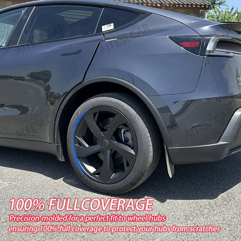 4PCS 19 Inch HubCap for Tesla Model Y Juniper 2025 Hubcap Performance Replacement 19''Crossflow Wheels Cover Full Rim Accessorie CM World